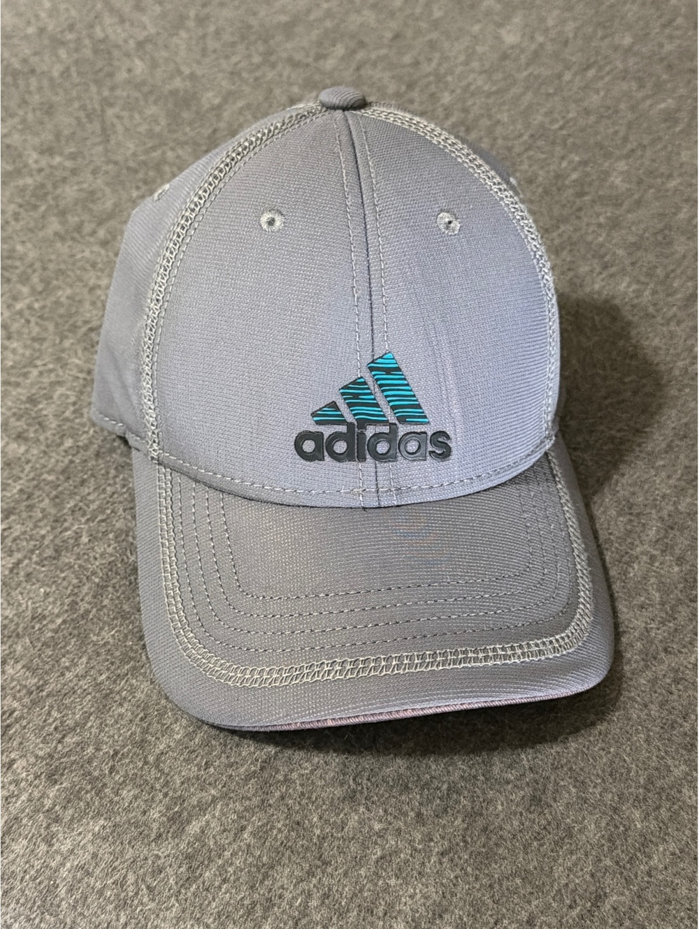 Adidas Climalite Gray Adjustable Baseball Cap With Raised Logo